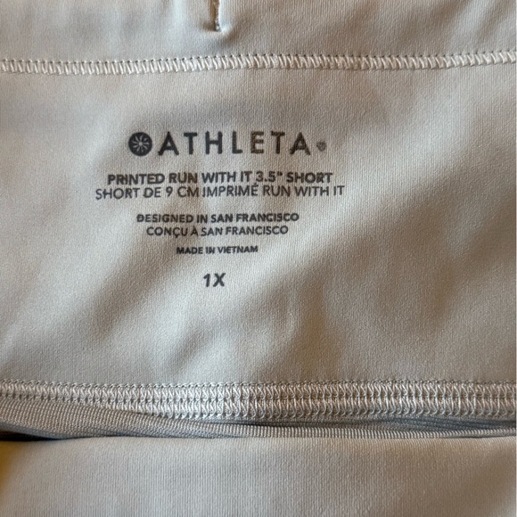 Athleta Light Gray Patterned Athletic Shorts XL - Picture 4 of 6